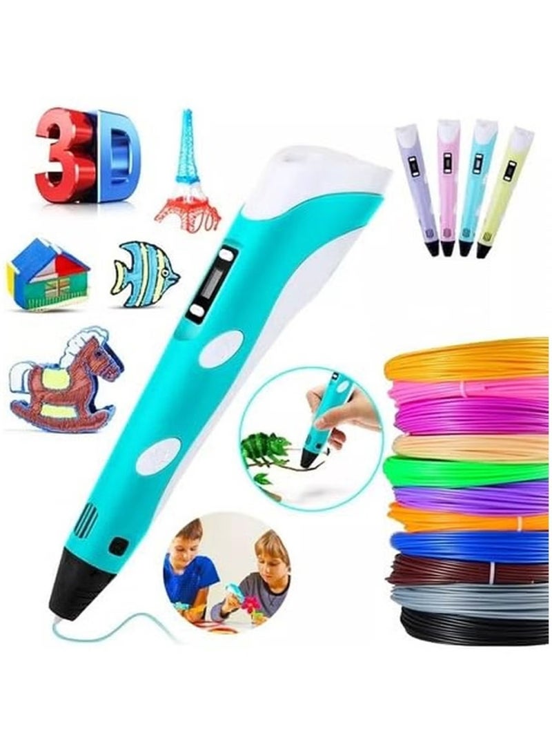 REZZOSS 3D Printing Pen Set with 12 Colors PLA Filament Refills – Intelligent 3D Art Pen with LCD Display & Temperature Control | DIY Crafting Tool for Kids & Adults | STEM Educational Toy | Best Birthday Eid Ramadan Gift - Image 2
